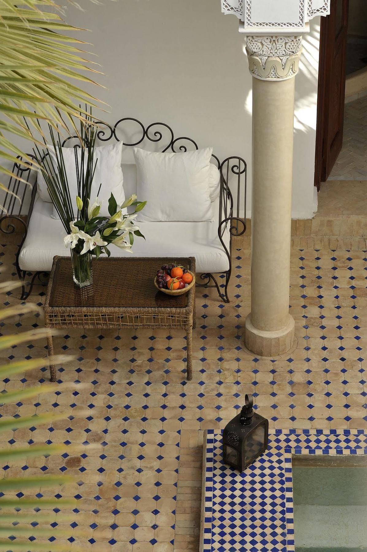 Riad Le Jardin D'Abdou Марракеш Екстер'єр фото Floor tiles in a Moroccan house